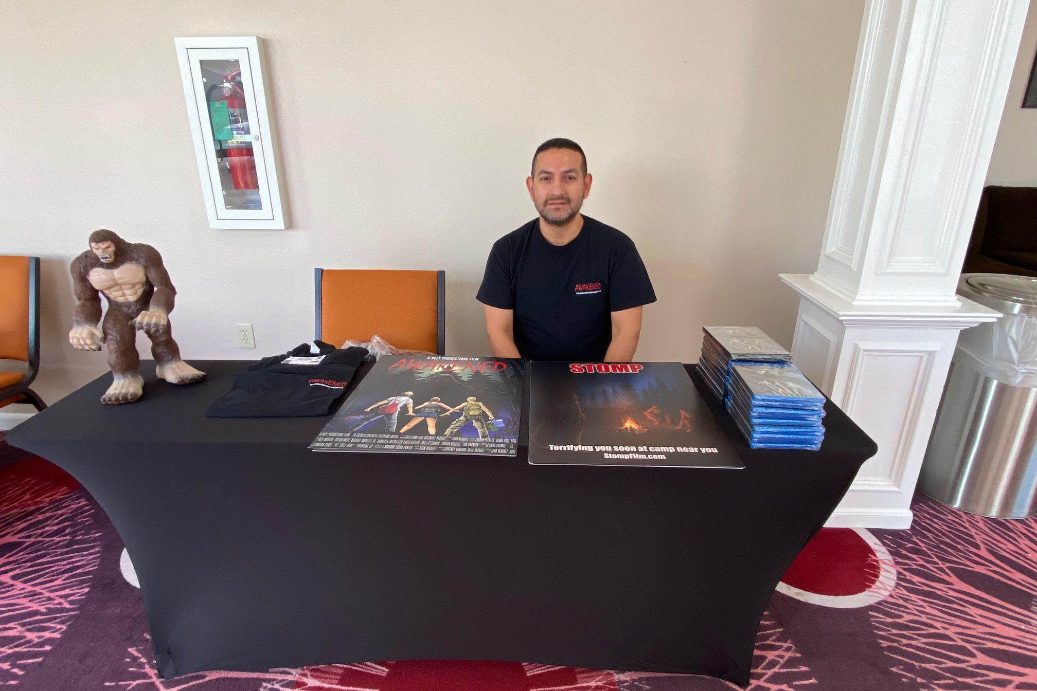 John Vasquez manning his booth at the festival.